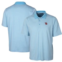 Polo extensible à rayures ton sur bleu clair pour homme Cutter & Buck des Ole Miss Rebels, grandes tailles