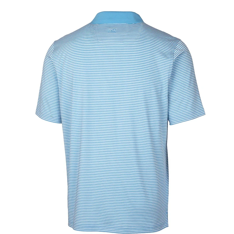 Polo extensible à rayures ton sur bleu clair pour homme Cutter & Buck des Ole Miss Rebels, grandes tailles