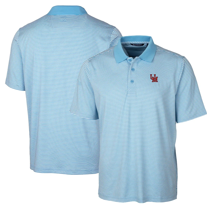 Polo extensible à rayures ton sur bleu clair pour homme Cutter & Buck des Ole Miss Rebels, grandes tailles