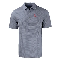 Polo Cutter & Buck pour homme, bleu marine/blanc, Ole Miss Rebels Forge Eco à double bande extensible en tissu recyclé
