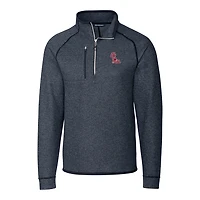 Veste pull-over demi-zipée bleu marine Ole Miss Rebels pour homme, Cutter & Buck