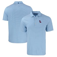 Polo recyclé extensible à double rayure écologique Forge pour homme, bleu poudre Cutter & Buck, Ole Miss Rebels, grandes tailles