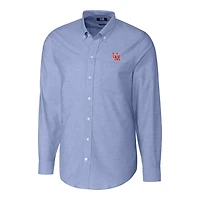 Men's Cutter & Buck Powder Blue Ole Miss Rebels Vault Stretch Oxford Long Sleeve Button-Down Shirt