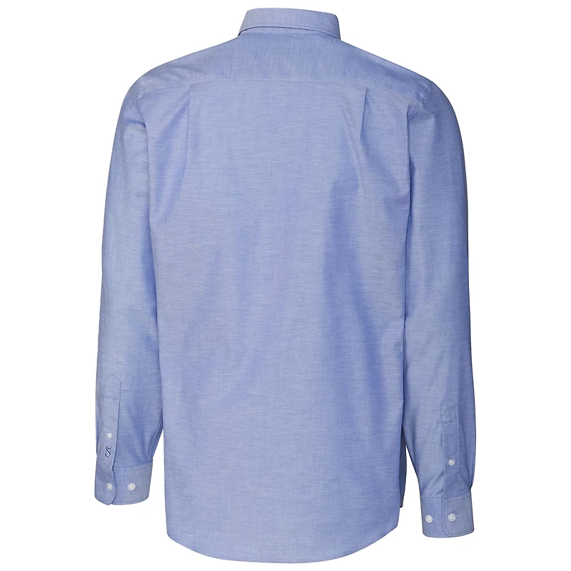 Men's Cutter & Buck Powder Blue Ole Miss Rebels Vault Stretch Oxford Long Sleeve Button-Down Shirt