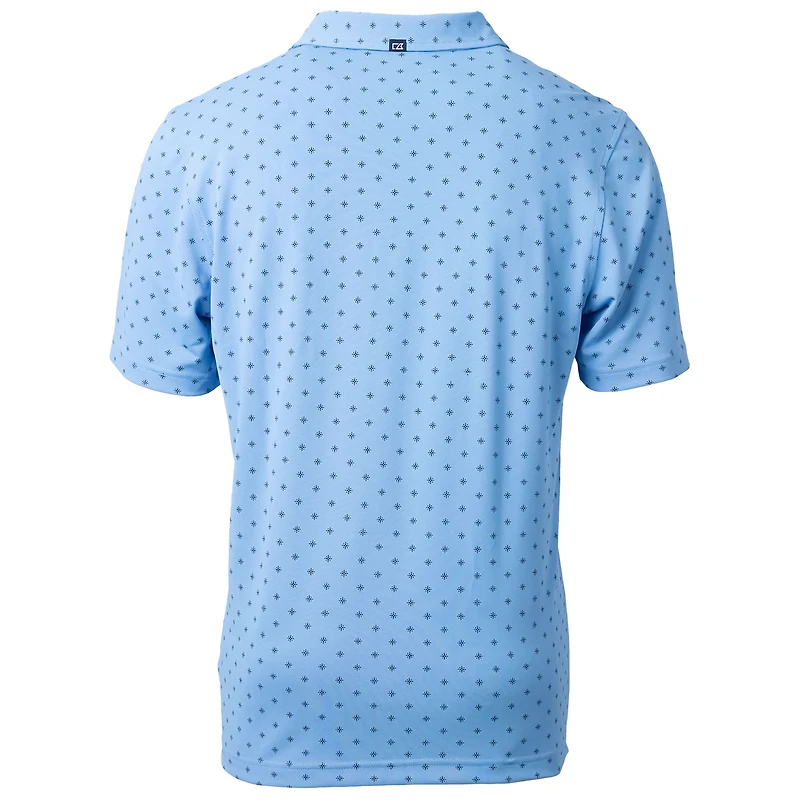 Polo Cutter & Buck bleu poudre Ole Miss Rebels Virtue Eco Pique Tile recyclé pour homme