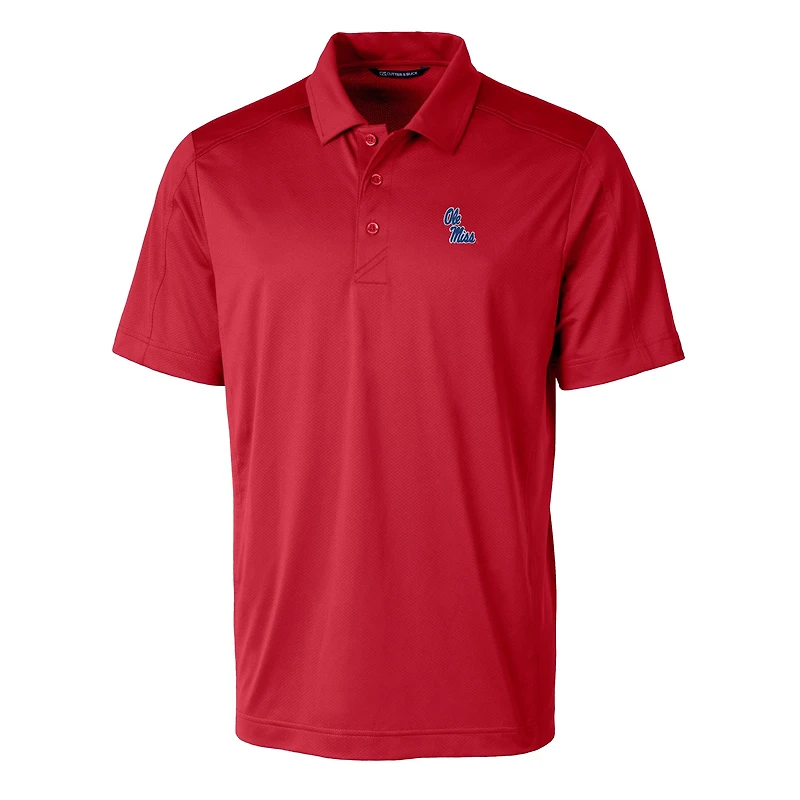 Men's Cutter & Buck Red Ole Miss Rebels Prospect Eco Textured Stretch Recycled Polo