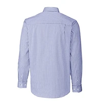 Men's Cutter & Buck Royal Ole Miss Rebels Easy Care Stretch Gingham Big Tall Long Sleeve Button-Down Shirt