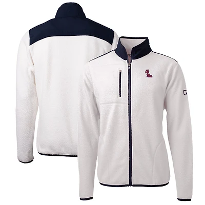 Veste polaire entièrement zippée Cascade Eco Sherpa pour homme, blanche/bleu marine, des Ole Miss Rebels, de taille grande et