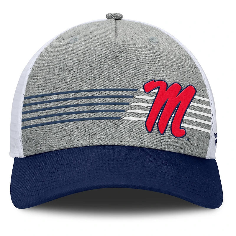 Men's Fanatics Heather Gray/Navy Ole Miss Rebels Profile Trucker Adjustable Hat