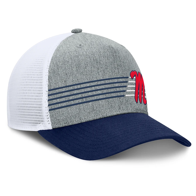 Men's Fanatics Heather Gray/Navy Ole Miss Rebels Profile Trucker Adjustable Hat