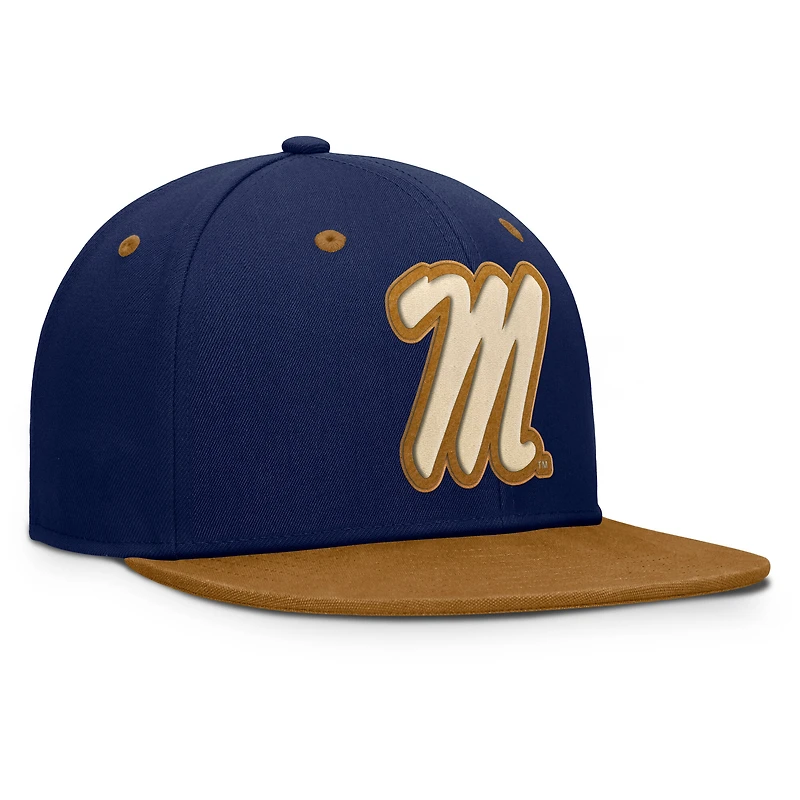 Casquette ajustée NoBo bleu marine/marron pour homme des Ole Miss Rebels
