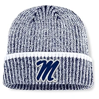 Bonnet en tricot à revers Fanatics bleu marine/blanc Ole Miss Rebels Haze pour homme