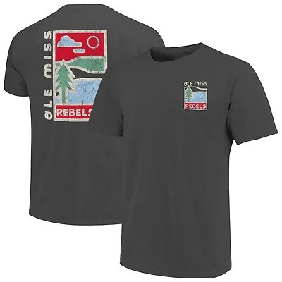 Men's  Graphite Ole Miss Rebels Comfort Colors Minimal Vista Distressed Graphics T-Shirt