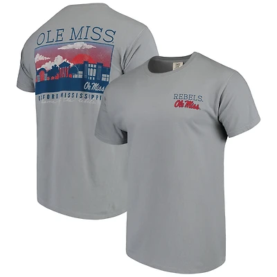 T-shirt gris Ole Miss Rebels Comfort Colors Campus Scenery pour homme