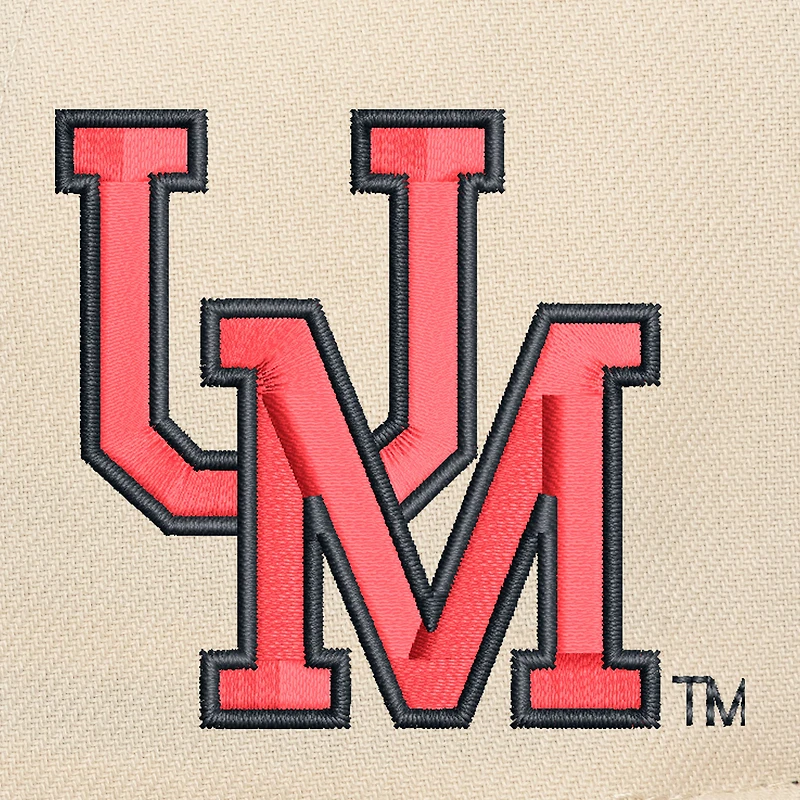 Men's Mitchell & Ness Cream/Navy Ole Miss Rebels Two-Tone Pro Crown Adjustable Hat