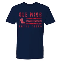 T-shirt bleu marine pour homme avec drapeau des Rebels d'Ole Miss