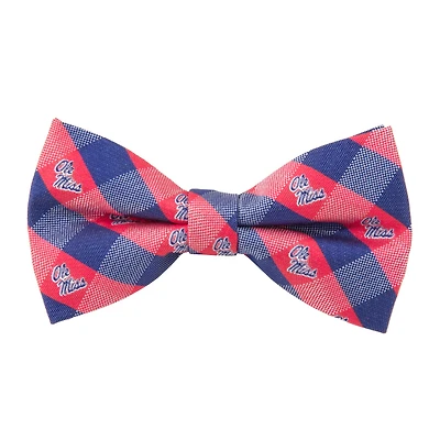 Nœud papillon à carreaux bleu marine Ole Miss Rebels pour homme
