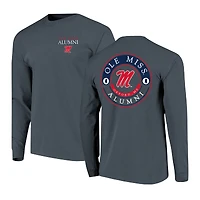 T-shirt à manches longues pour homme, bleu marine, avec logo des anciens élèves Ole Miss Rebels.