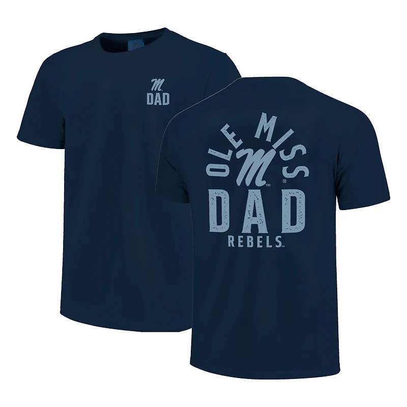 T-shirt homme bleu marine Ole Miss Rebels avec logo mascotte pour la fête des pères