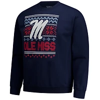 Men's  Navy Ole Miss Rebels Holiday Fleece Sweatshirt