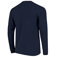 T-shirt à manches longues pour homme, bleu marine, Ole Miss Rebels, taille haute, avec drapeau.