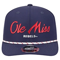 Men's New Era Navy Ole Miss Rebels Script Performance Rope 9SEVENTY Adjustable Hat