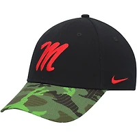 Casquette réglable Nike Legacy91 pour homme Noir/Camouflage Ole Miss Rebels Veterans Day 2Tone
