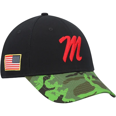 Casquette réglable Nike Legacy91 pour homme Noir/Camouflage Ole Miss Rebels Veterans Day 2Tone