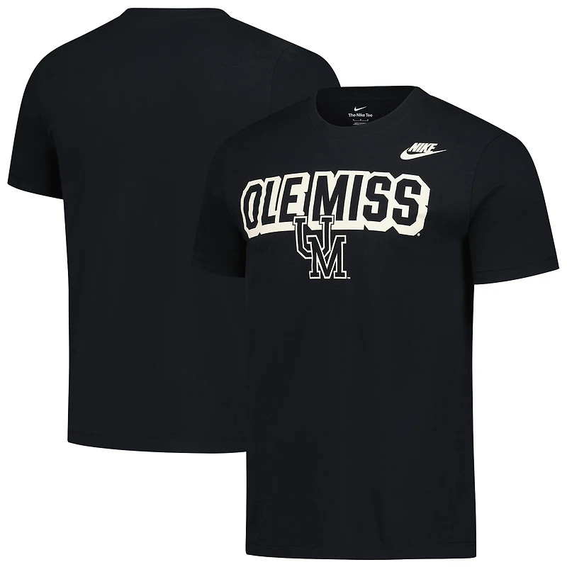 T-shirt Nike noir Ole Miss Rebels Fashion Team Bold pour homme