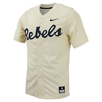 Maillot de baseball réplique à boutons complets Nike Ole Miss Rebels crème pour homme