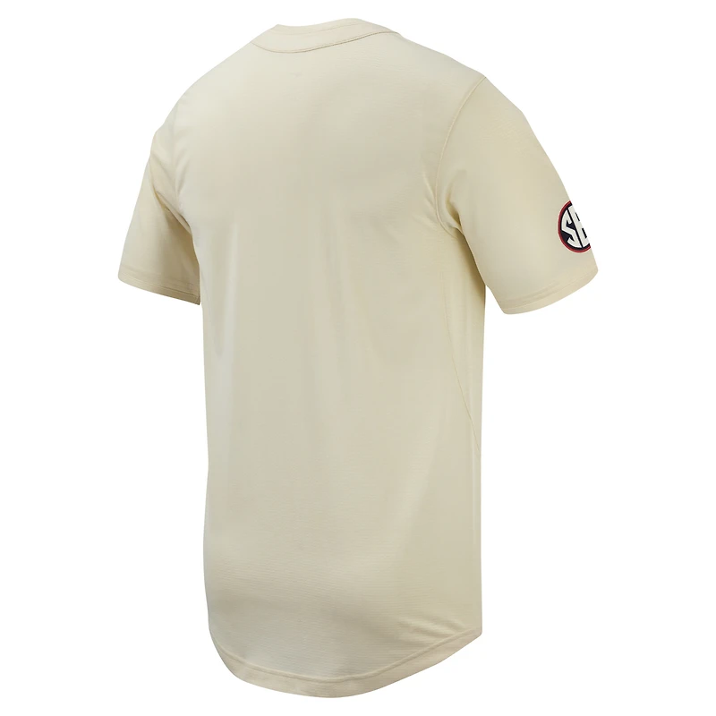 Maillot de baseball réplique à boutons complets Nike Ole Miss Rebels crème pour homme