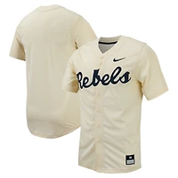 Maillot de baseball réplique à boutons complets Nike Ole Miss Rebels crème pour homme
