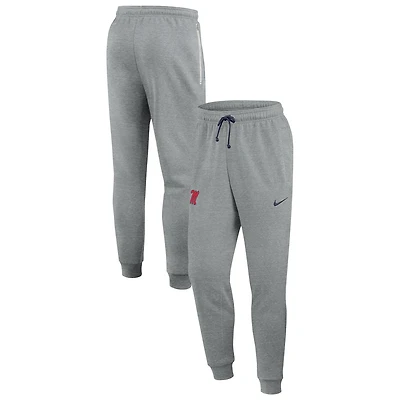 Pantalon de survêtement d'entraînement basket-ball Nike Dri-FIT pour homme, gris chiné, des Ole Miss Rebels
