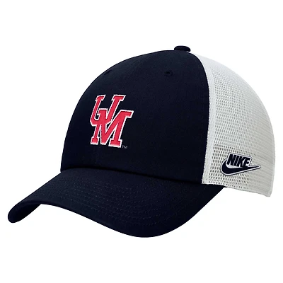 Casquette ajustable Nike bleu marine/blanc Ole Miss Rebels Vintage Club Trucker pour homme