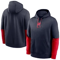 Men's Nike Navy Ole Miss Rebels 2024 Sideline Club Fleece Pullover Hoodie