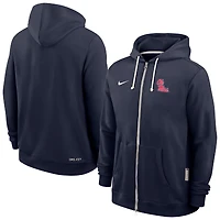 Sweat à capuche Nike bleu marine Ole Miss Rebels 2025 Performance entièrement zippé pour homme
