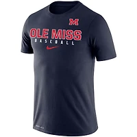 T-shirt de performance coupe slim Nike Ole Miss Rebels Baseball Legend pour homme