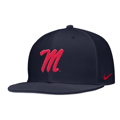 Men's Nike Navy Ole Miss Rebels  On-Field Baseball Performance Fitted Hat