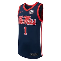 Maillot de basket-ball réplique Nike #1 Ole Miss Rebels bleu marine pour homme