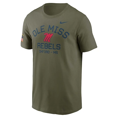 T-shirt de performance Nike Olive Ole Miss Rebels 2024 Military Appreciation pour homme