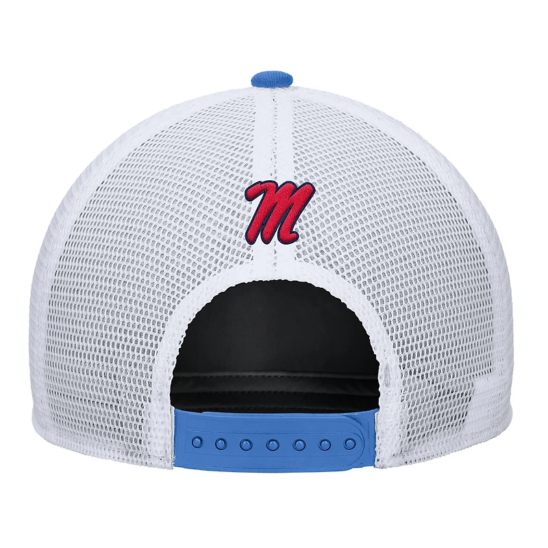 Men's Nike Powder Blue Ole Miss Rebels 2025 On-Field Rise Trucker Performance Adjustable Hat