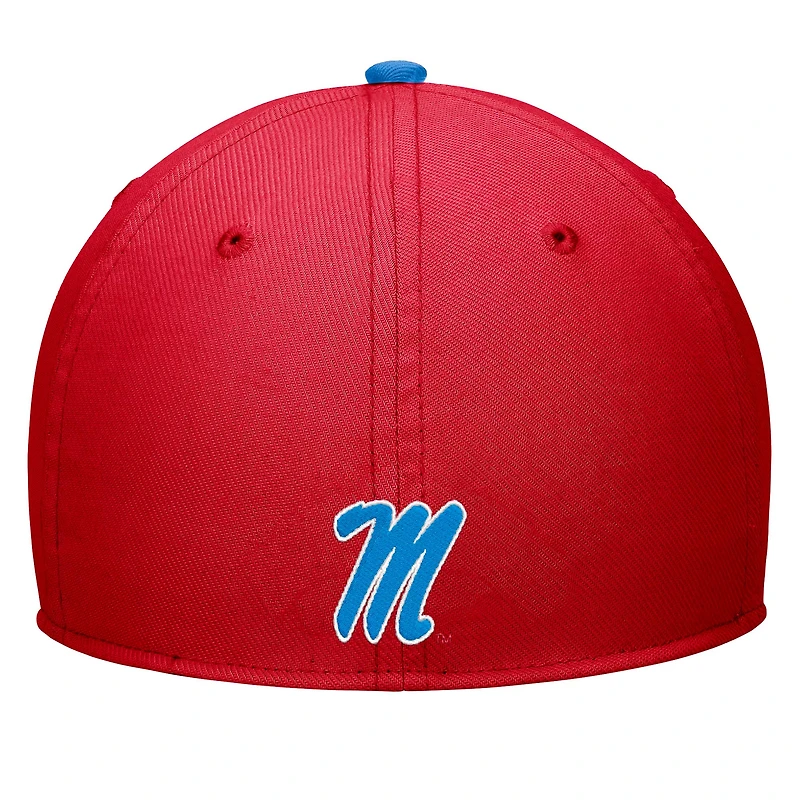 Casquette Nike Ole Miss Rebels Rise Flex rouge pour homme