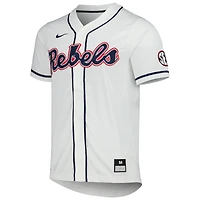 Maillot de baseball réplique à boutons complets Nike blanc Ole Miss Rebels pour homme
