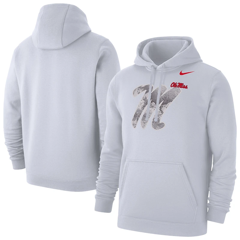 Sweat à capuche en polaire Nike blanc Ole Miss Rebels x Realtree Club pour homme
