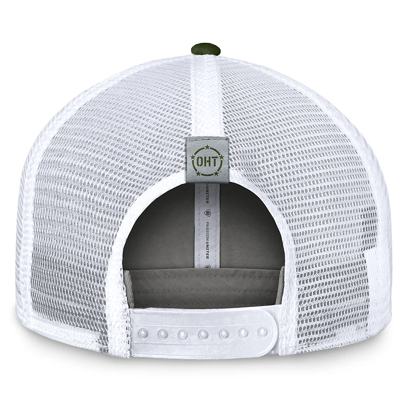 Casquette réglable pour hommes, haut du monde, gris/vert, Ole Miss Rebels OHT, badge d'appréciation militaire, camionneur