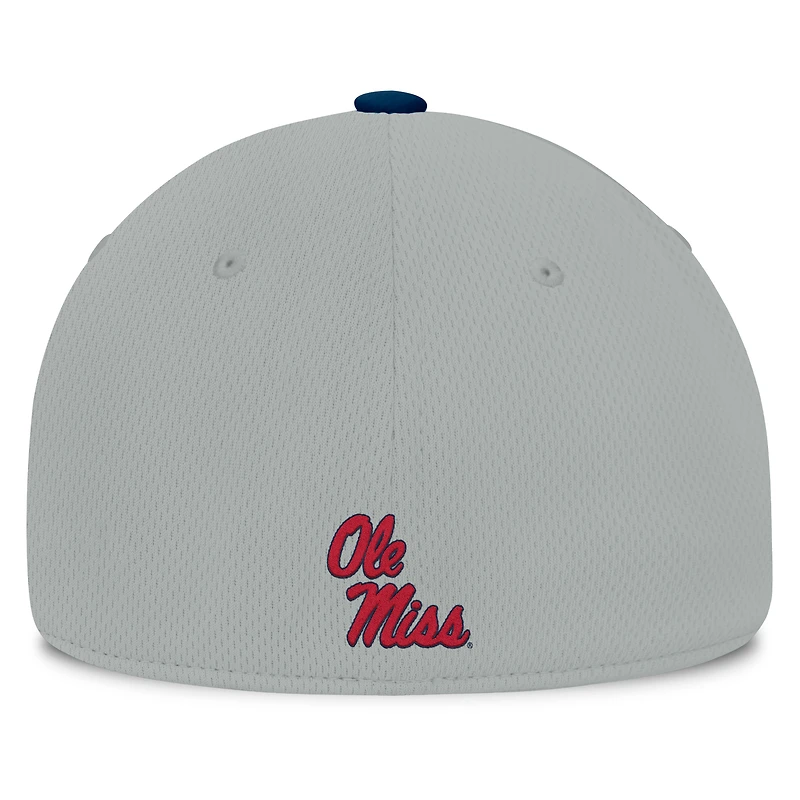 Casquette Mick Flex Ole Miss Rebels grise/bleu marine pour homme Top of the World