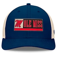 Men's Top of the World Navy/Natural Ole Miss Rebels Bennett Trucker Adjustable Hat