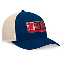 Men's Top of the World Navy/Natural Ole Miss Rebels Bennett Trucker Adjustable Hat