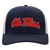 Men's Top of the World Navy/White Ole Miss Rebels Trucker Snapback Hat