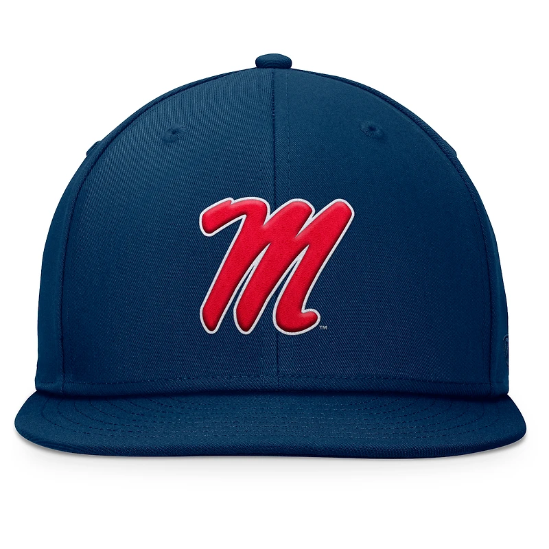 Men's Top of the World Navy Ole Miss Rebels Fundamental Snapback Hat